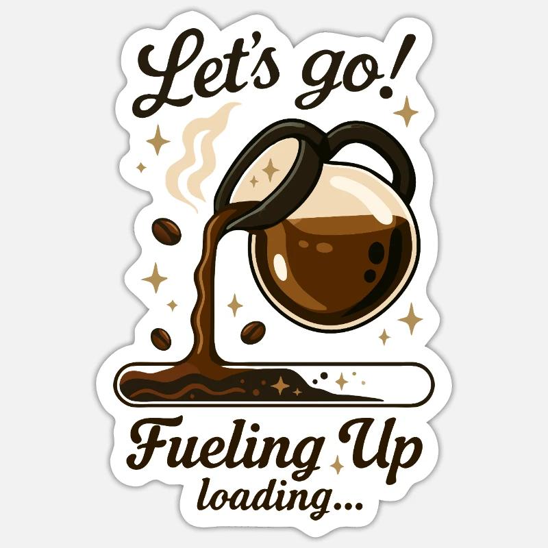 Decken wir uns mit Kaffee ein - Sticker Größe S (10 x 10 cm) - Mattweiß