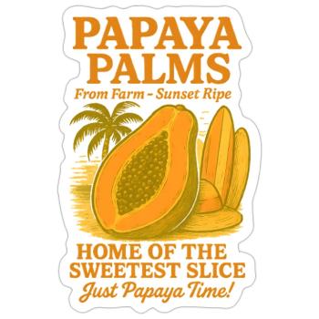 Papaya Frucht Sommer Urlaub Obst - Sticker Größe S (10 x 10 cm) - Mattweiß - Vorne