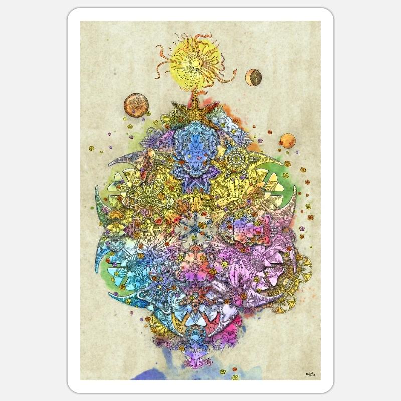 Lunatic Hierarchy - Sticker taille S (10 x 10 cm) - blanc mat