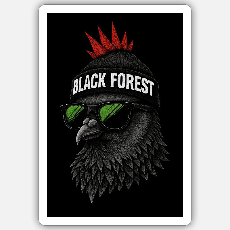 BLACK Forest - Schwarzwald - Sticker size S (10 x 10 cm) - white matte