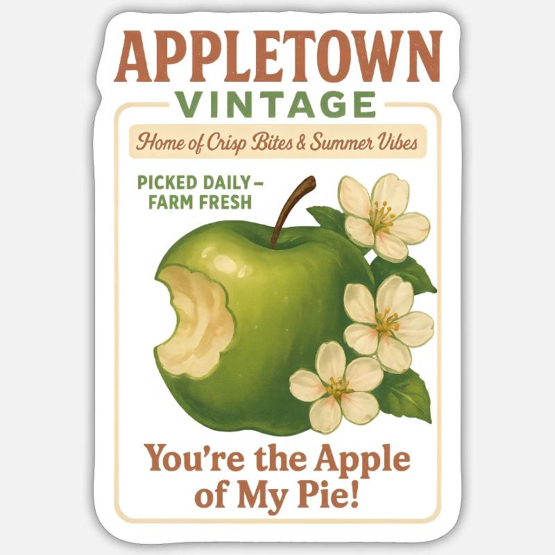 Apple Fruit Summer Appletown - Sticker size S (10 x 10 cm) - white matte