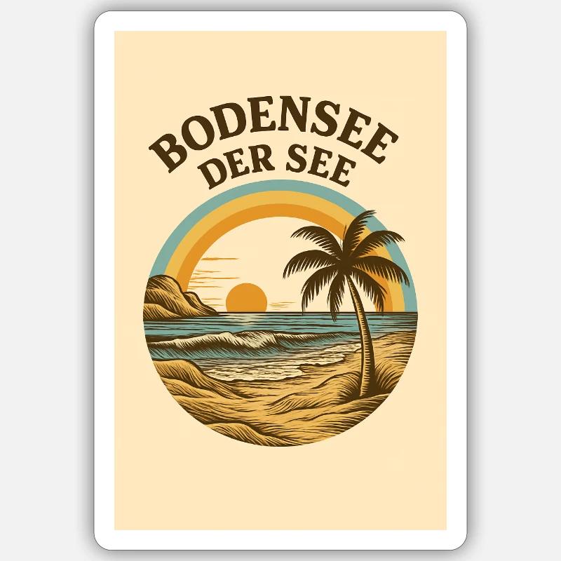 Bodensee - DER See - Sticker Größe S (10 x 10 cm) - Mattweiß