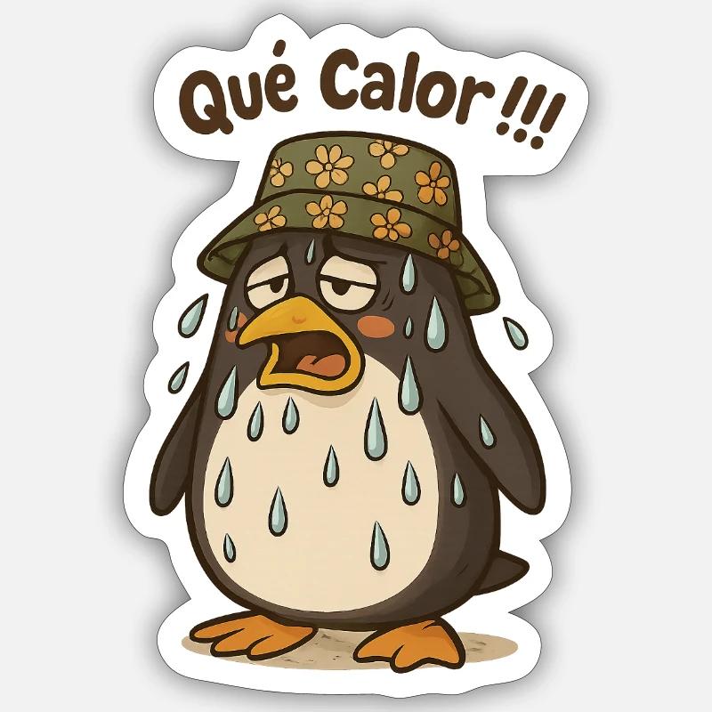 qué calor ! - Sticker taille S (10 x 10 cm) - blanc mat