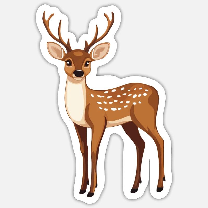 stolzer Hirsch - Sticker Größe S (10 x 10 cm) - Mattweiß