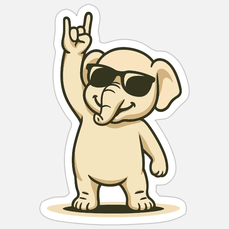 Rainure d’éléphant - Sticker taille S (10 x 10 cm) - blanc mat