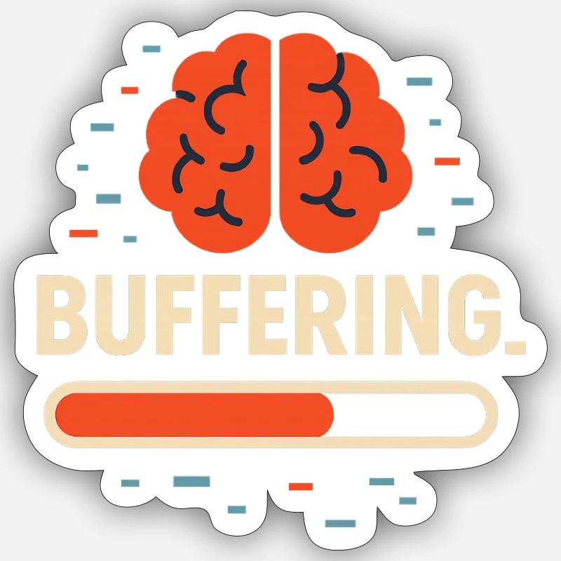 Brain Buffering Sticker Größe S (10 x 10 cm)