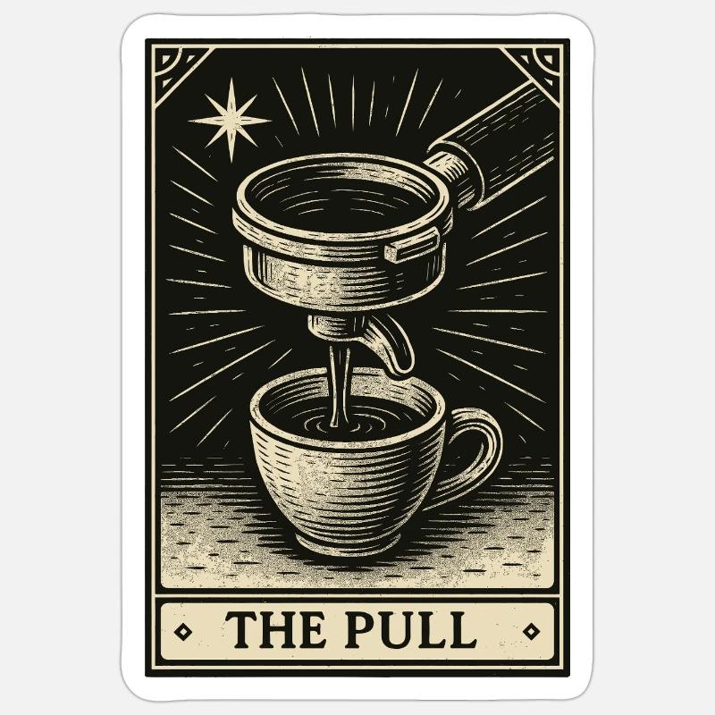 Tarot pour les amateurs de café – The Pull Sticker taille S (10 x 10 cm)