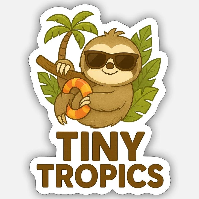 Tiny Tropics – Sloth Sticker size S (10 x 10 cm)