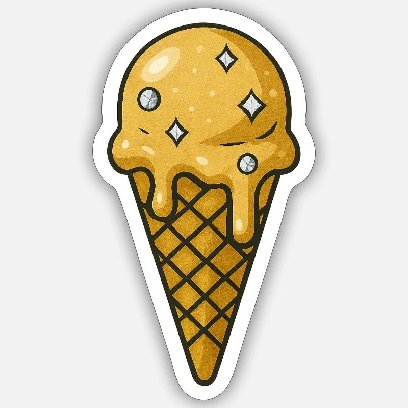 Crème glacée - Deluxe - Sticker taille S (10 x 10 cm) - blanc mat