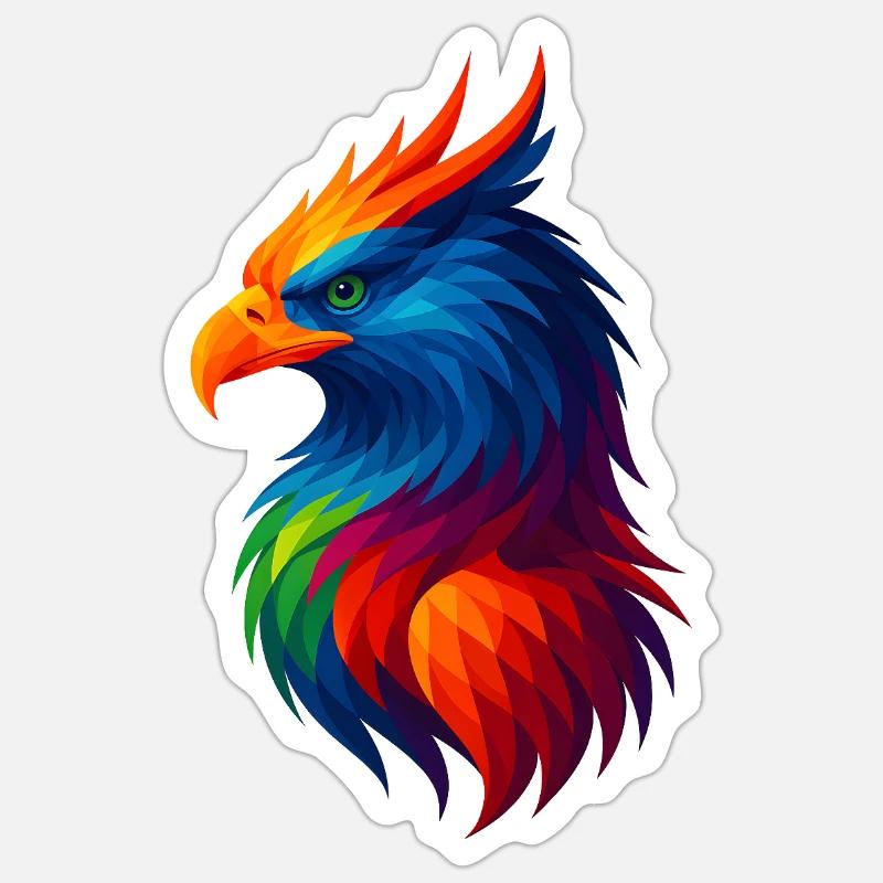WPAP Style Polygon Animals - Griffin Sticker size S (10 x 10 cm)