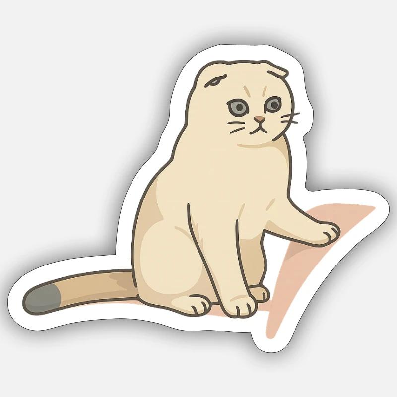 Chat mignon avec une expression mélancolique Sticker taille S (10 x 10 cm)