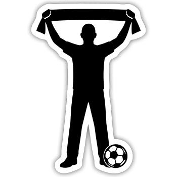 Football Fan Silhouette - Sticker size S (10 x 10 cm) - white matte - Front