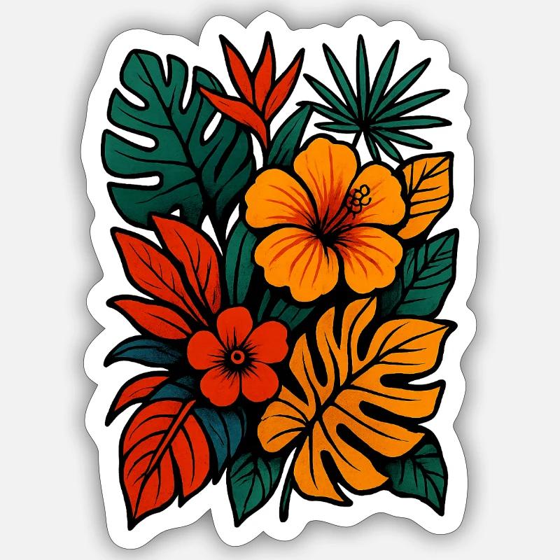 Tropical Bloom Rush Sticker size S (10 x 10 cm)