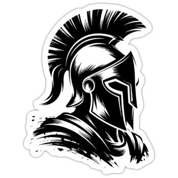 Spartan Black - Sticker Größe S (10 x 10 cm) - Mattweiß - Vorne