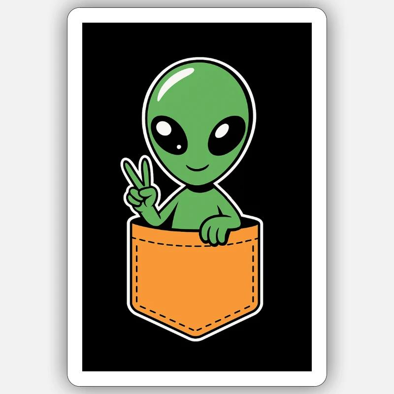 Alien - Sticker size S (10 x 10 cm) - white matte