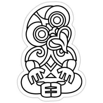 Hei Tiki Neuseeland Maori - Sticker Größe S (10 x 10 cm) - Mattweiß - Vorne