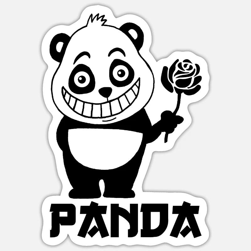 Panda mignon Sticker taille S (10 x 10 cm)