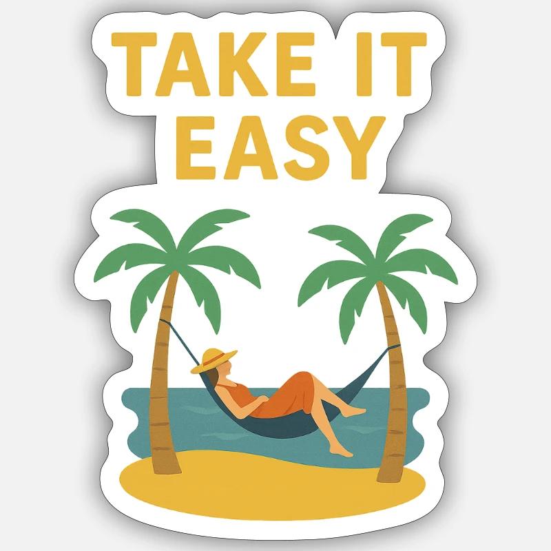Take it easy - Sticker Größe S (10 x 10 cm) - Mattweiß