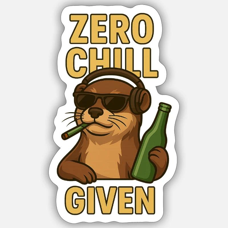 I Otter Be Left Alone - Sticker Größe S (10 x 10 cm) - Mattweiß