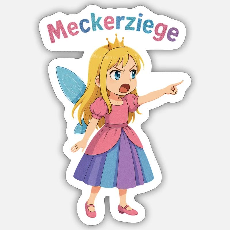 Meckerziege - Sticker Größe S (10 x 10 cm) - Mattweiß