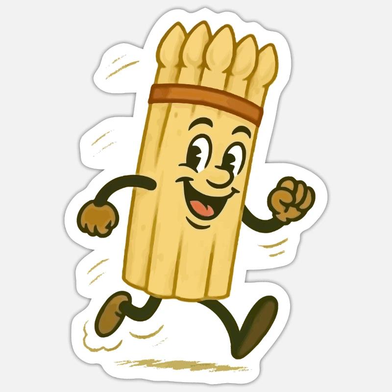 Spargel - Sticker Größe S (10 x 10 cm) - Mattweiß
