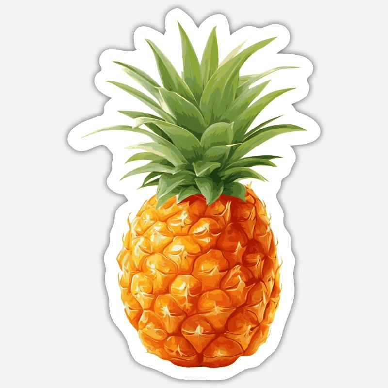 Ananas - Sticker taille S (10 x 10 cm) - blanc mat