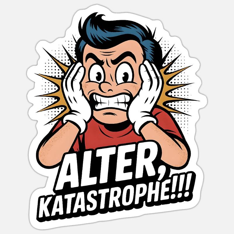 Age, Disaster Facepalm - Sticker size S (10 x 10 cm) - white matte