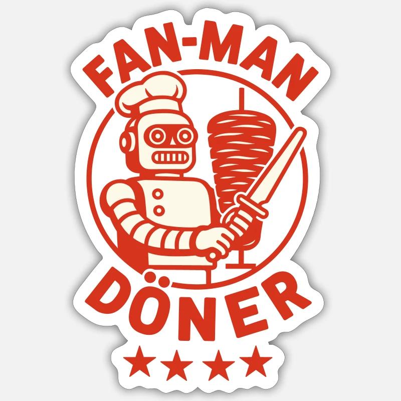 Robo kebab - Sticker size S (10 x 10 cm) - white matte