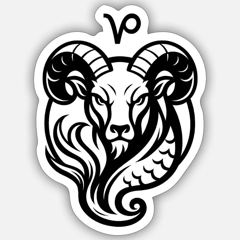 Sternzeichen Steinbock - Sticker Größe S (10 x 10 cm) - Mattweiß