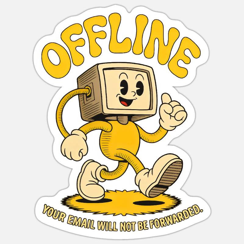 Offline Büro PC Emails Computer - Sticker Größe S (10 x 10 cm) - Mattweiß