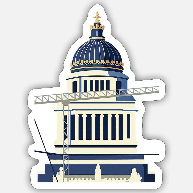 Palais de Justice - Sticker taille S (10 x 10 cm) - blanc mat