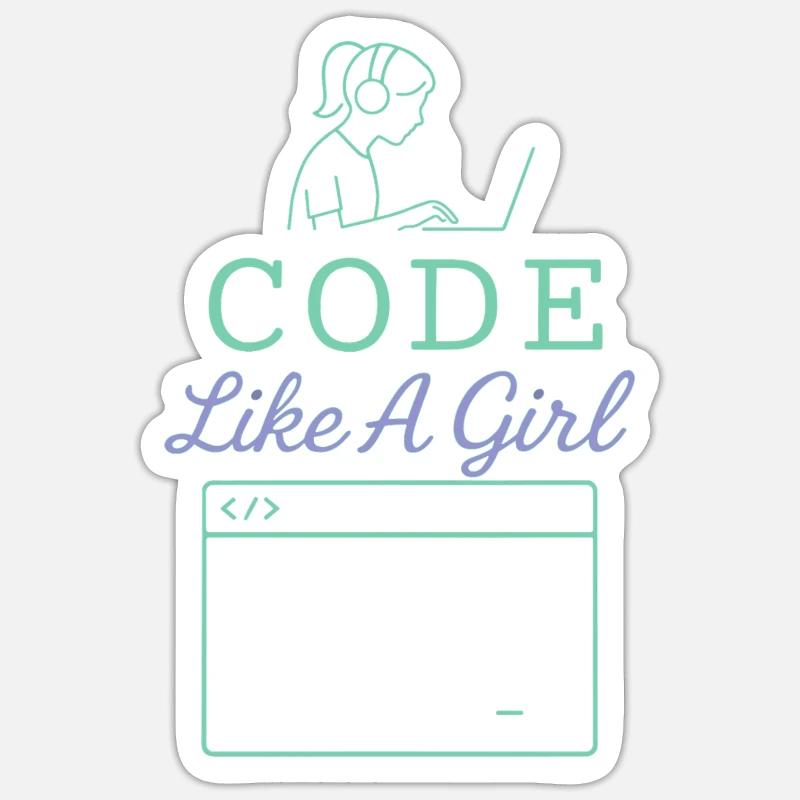 Code Like A Girl Sticker Größe S (10 x 10 cm)