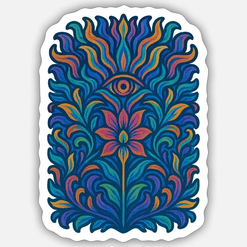 Inka Muster - Sticker Größe S (10 x 10 cm) - Mattweiß