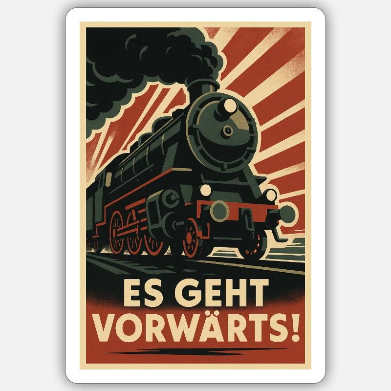Railways Moving forward - Sticker size S (10 x 10 cm) - white matte