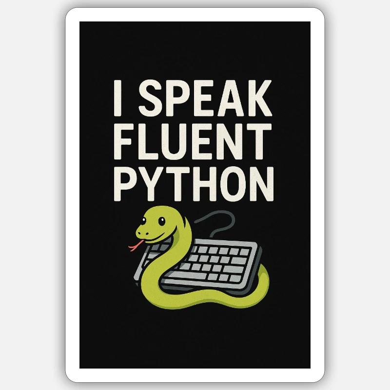 Python-Codierungsschlange - Sticker Größe S (10 x 10 cm) - Mattweiß