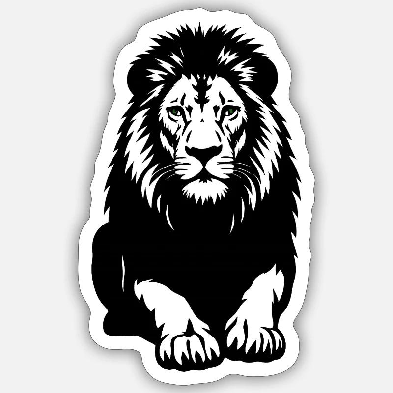 Lion - Sticker taille S (10 x 10 cm) - blanc mat
