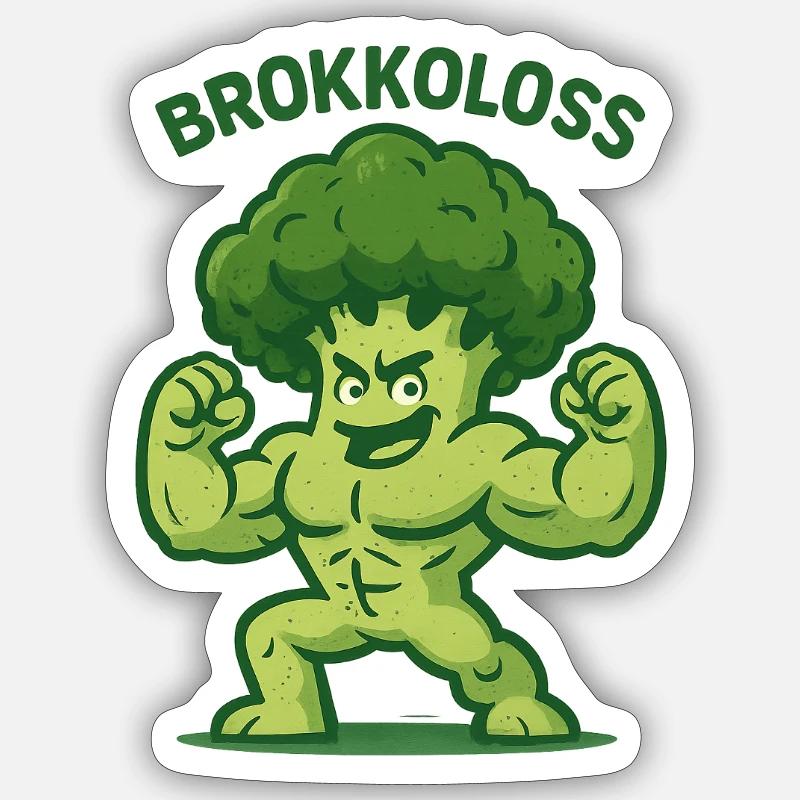 Brokkoloss - Sticker Größe S (10 x 10 cm) - Mattweiß