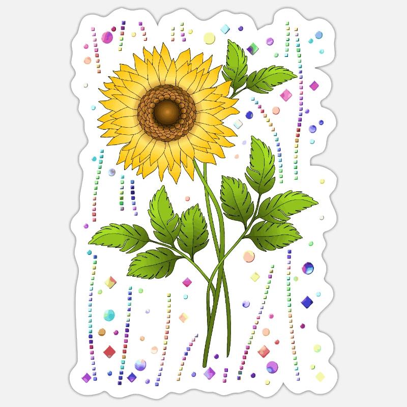 Fleur - Sticker taille S (10 x 10 cm) - blanc mat