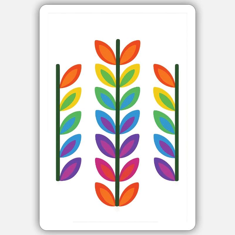 Regenbogenblatt-Design im lebendigen Stil Sticker Größe S (10 x 10 cm)