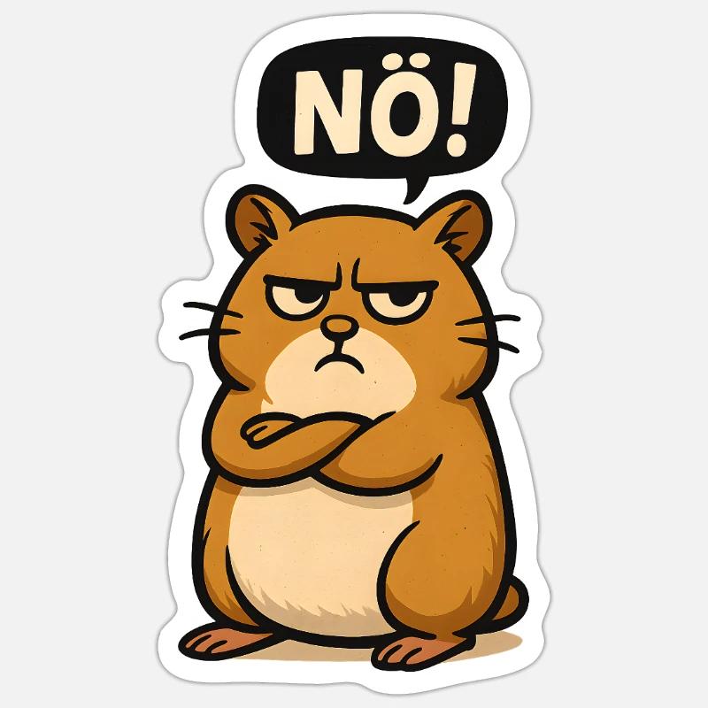 Hamster Just Nope Statement Meme Sticker taille S (10 x 10 cm)