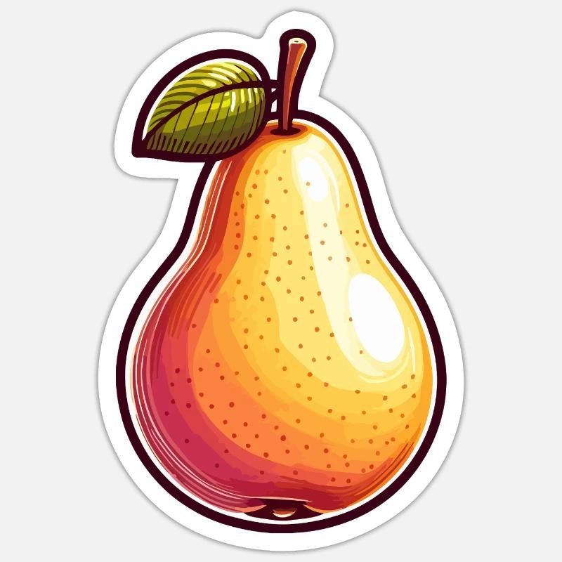 Poire fruit - Sticker taille S (10 x 10 cm) - blanc mat