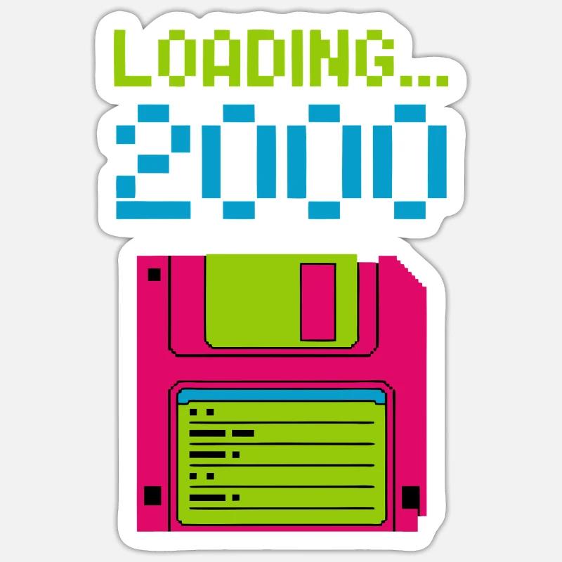 Loading 2000 Disketten-Design Retro Pixel Design Sticker Größe S (10 x 10 cm)