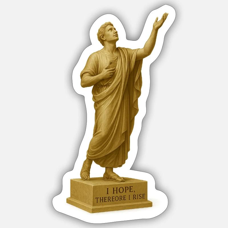 Celestial Hope Art Statue - Sticker size S (10 x 10 cm) - white matte