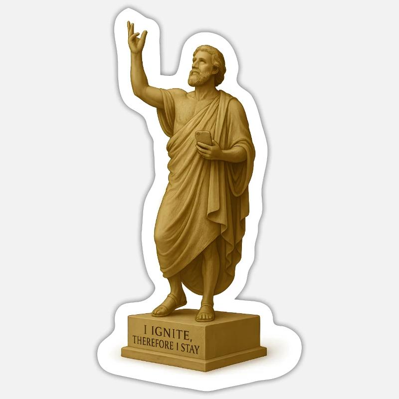 Religious sculpture with message - Sticker size S (10 x 10 cm) - white matte