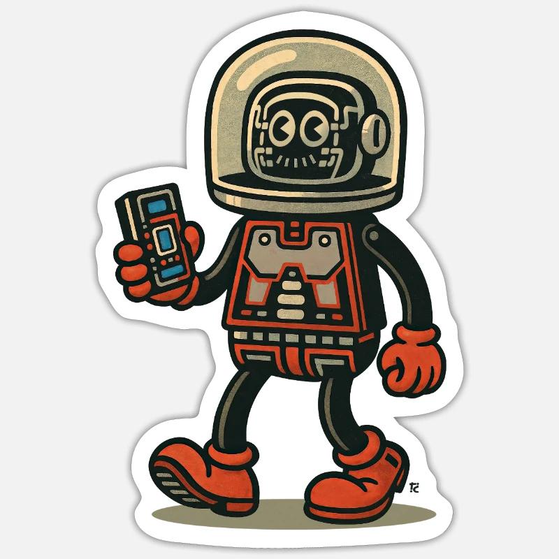 Spy Robot - Sticker size S (10 x 10 cm) - white matte