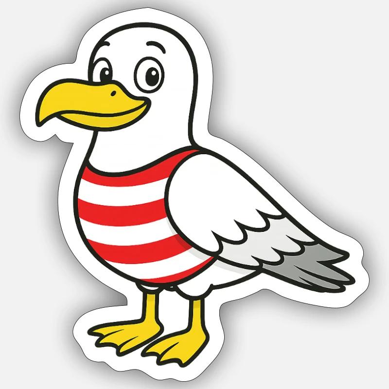 Gull - Sticker size S (10 x 10 cm) - white matte