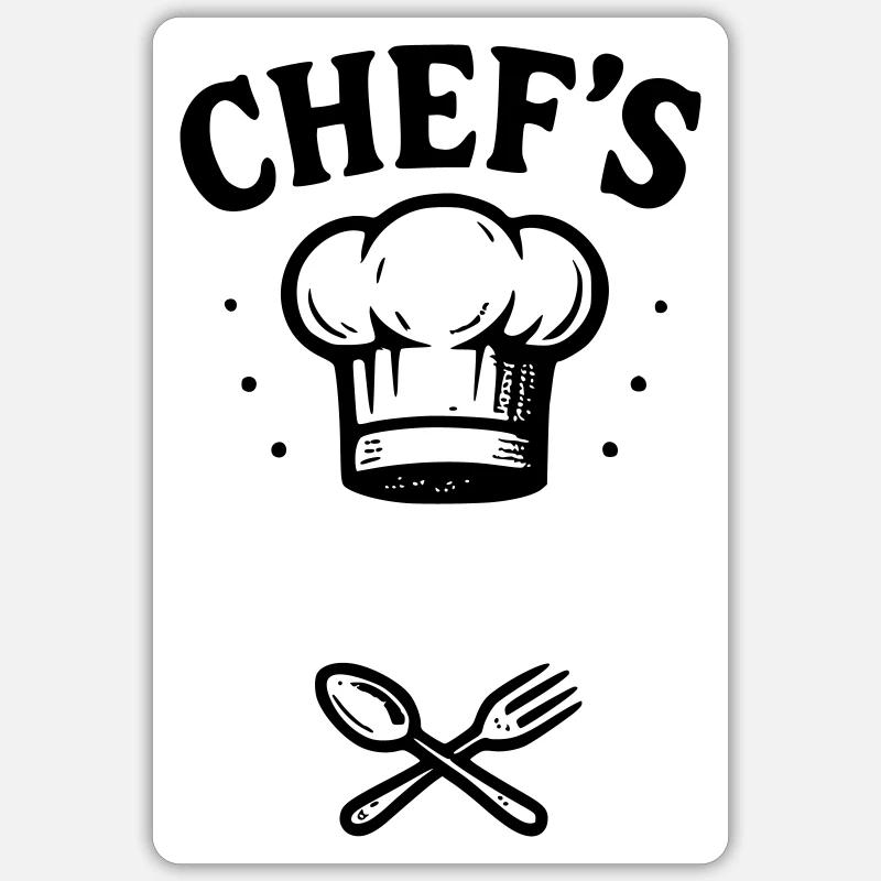 Chef and your FIRST NAME - 2 Sticker size S (10 x 10 cm)