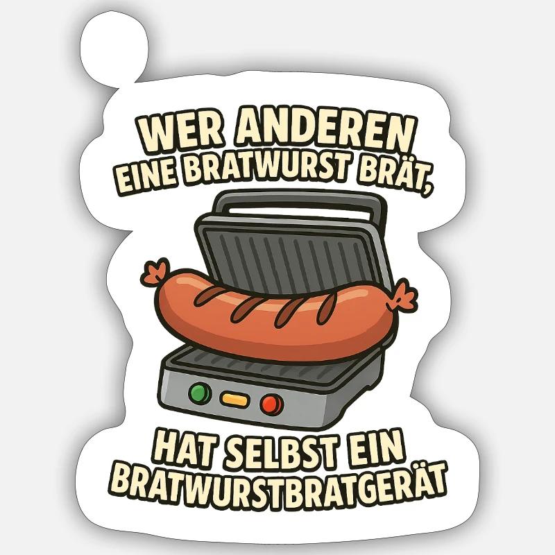 Bratwurst Bratgeräte Spruch - Sticker size S (10 x 10 cm) - white matte