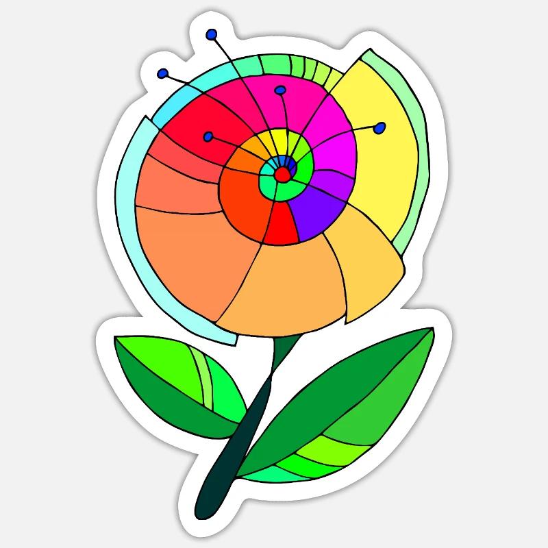 Fleur - Sticker taille S (10 x 10 cm) - blanc mat
