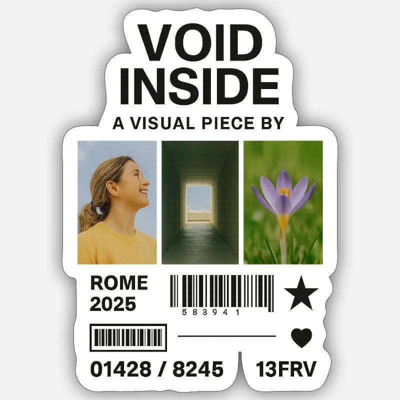 Inner Void: Collage Light Flower - Sticker Größe S (10 x 10 cm) - Mattweiß
